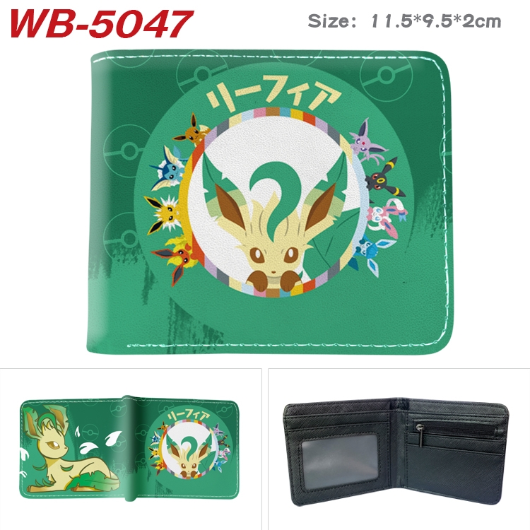 Pokemon Animation color PU leather half fold wallet 11.5X9X2CM WB-5047A