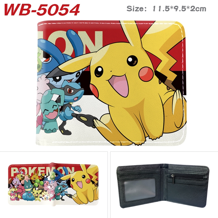 Pokemon Animation color PU leather half fold wallet 11.5X9X2CM WB-5054A