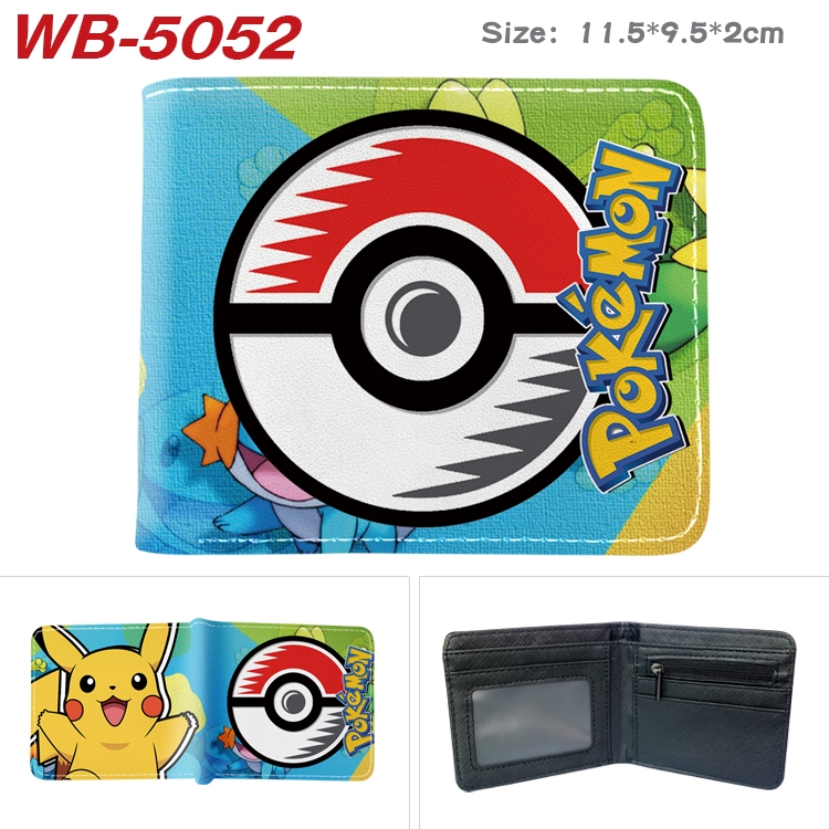 Pokemon Animation color PU leather half fold wallet 11.5X9X2CM WB-5052A