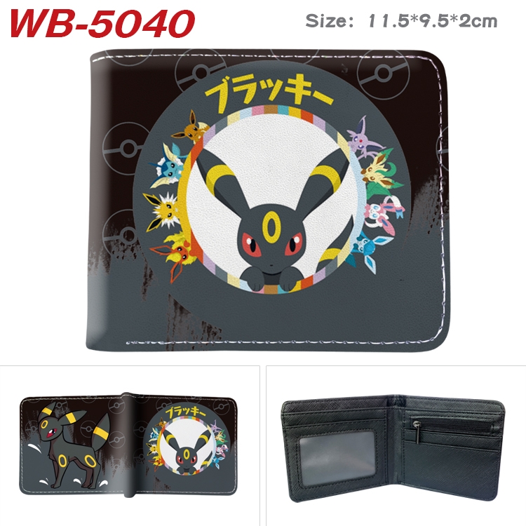 Pokemon Animation color PU leather half fold wallet 11.5X9X2CM WB-5040A