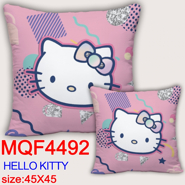 hello kitty  Anime square full-color pillow cushion 45X45CM NO FILLING  MQF-4492