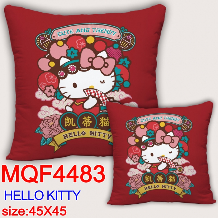 hello kitty  Anime square full-color pillow cushion 45X45CM NO FILLING MQF-4483