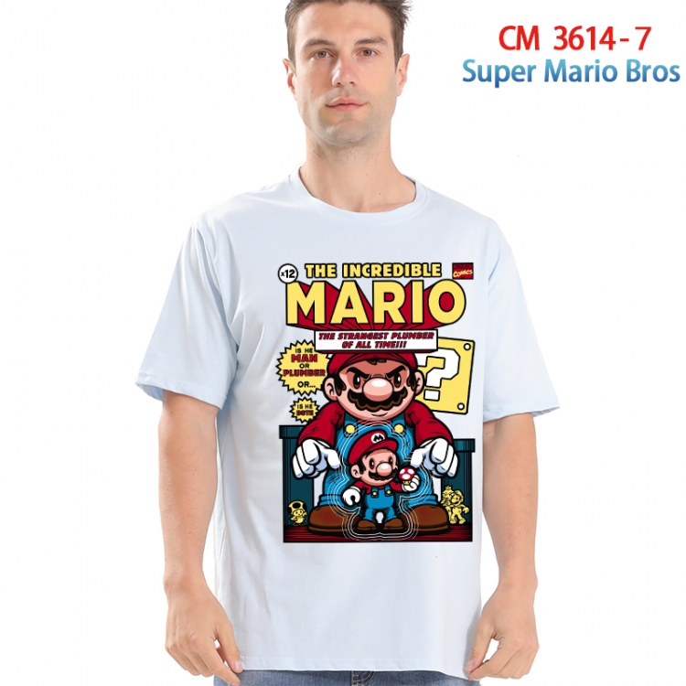 Super Mario Printed short-sleeved cotton T-shirt from S to 4XL 3614-7