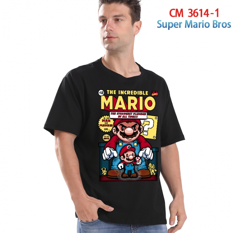 Super Mario Printed short-sleeved cotton T-shirt from S to 4XL 3614-1