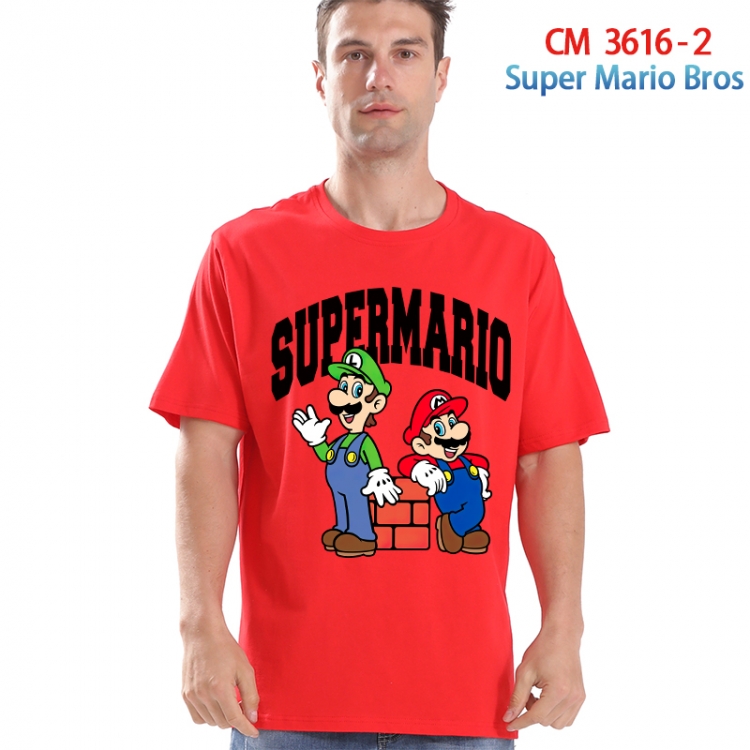 Super Mario Printed short-sleeved cotton T-shirt from S to 4XL 3616-2