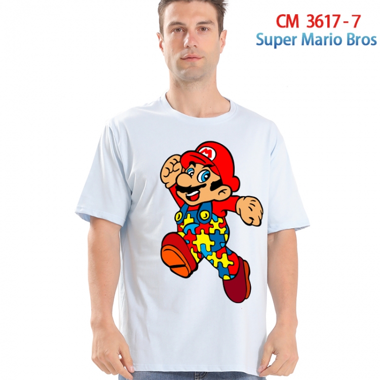 Super Mario Printed short-sleeved cotton T-shirt from S to 4XL  3617-7