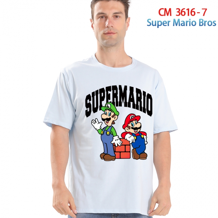 Super Mario Printed short-sleeved cotton T-shirt from S to 4XL  3616-7