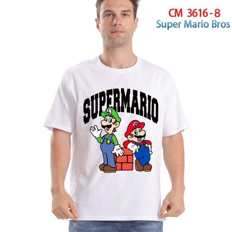 Super Mario Printed short-sleeved cotton T-shirt from S to 4XL 3616-8