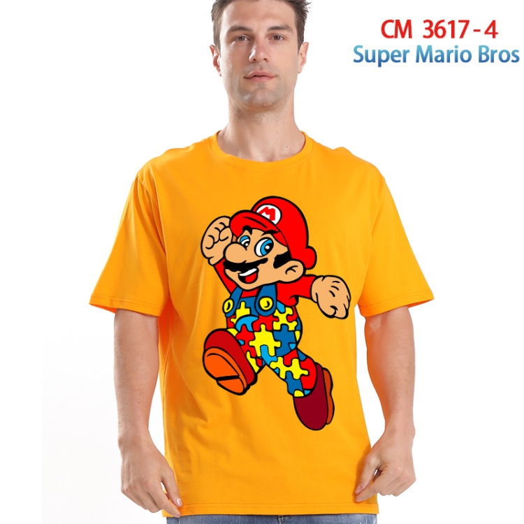 Super Mario Printed short-sleeved cotton T-shirt from S to 4XL 3617-4