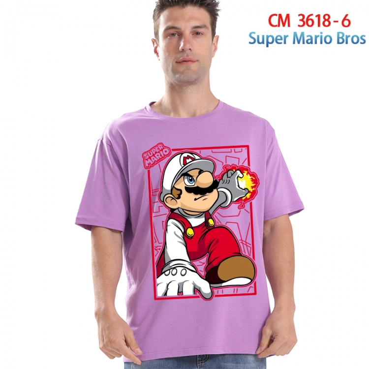 Super Mario Printed short-sleeved cotton T-shirt from S to 4XL  3618-6