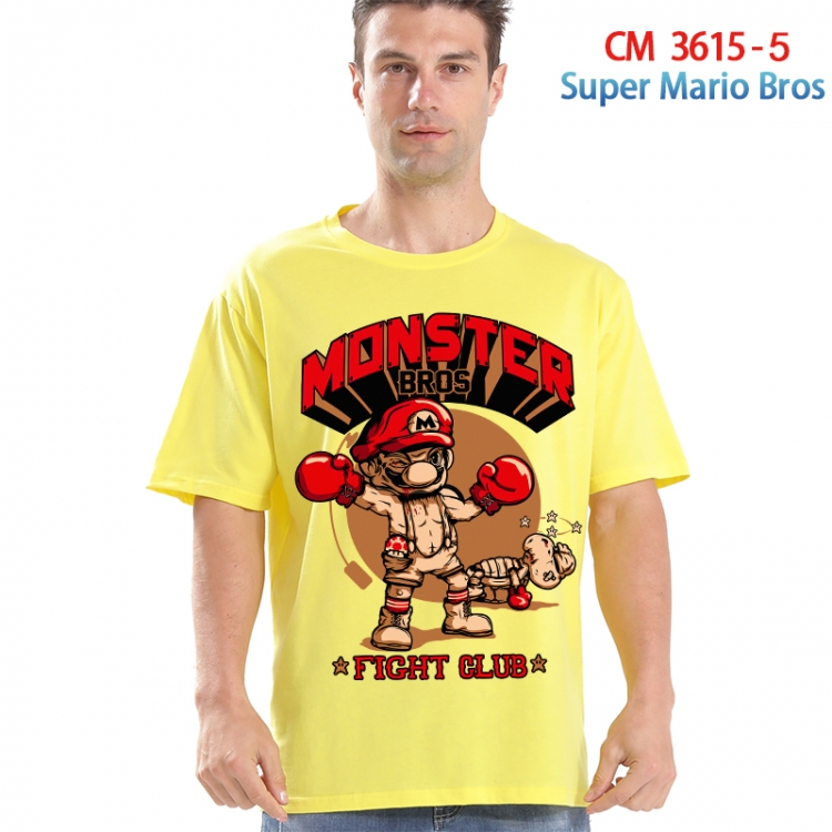 Super Mario Printed short-sleeved cotton T-shirt from S to 4XL 3615-5
