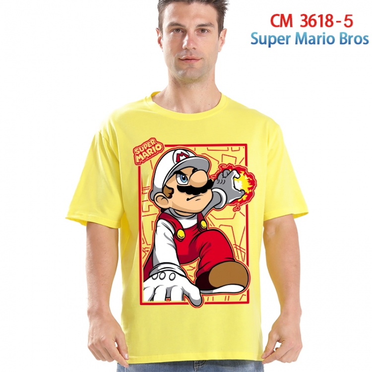 Super Mario Printed short-sleeved cotton T-shirt from S to 4XL  3618-5