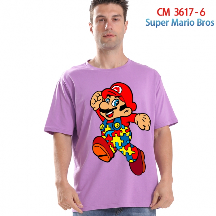 Super Mario Printed short-sleeved cotton T-shirt from S to 4XL 3617-6