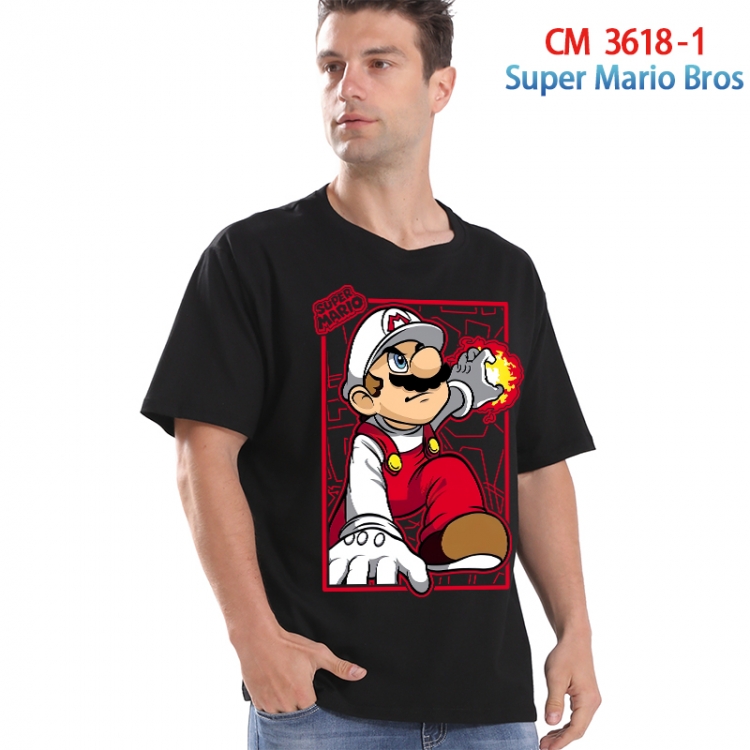 Super Mario Printed short-sleeved cotton T-shirt from S to 4XL  3618-1