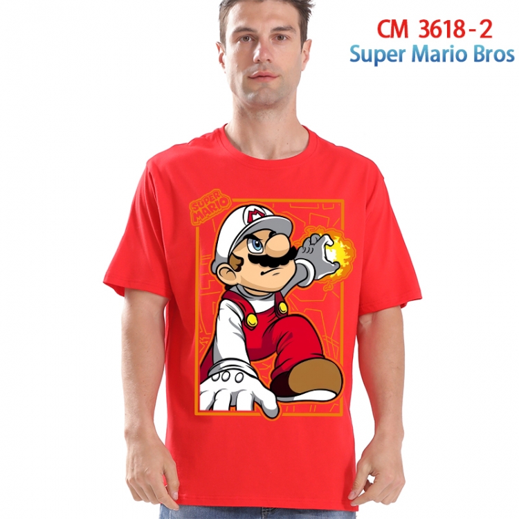 Super Mario Printed short-sleeved cotton T-shirt from S to 4XL 3618-2