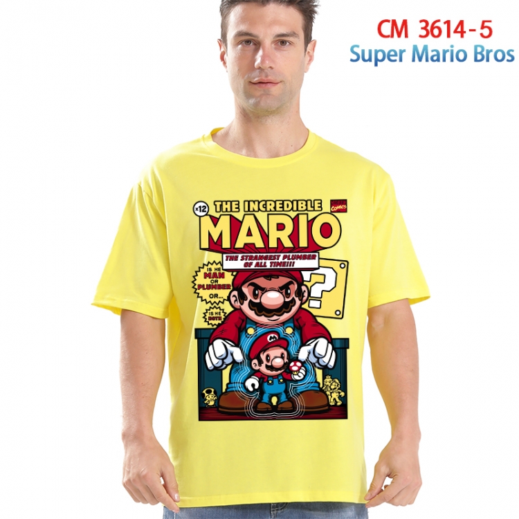Super Mario Printed short-sleeved cotton T-shirt from S to 4XL 3614-5
