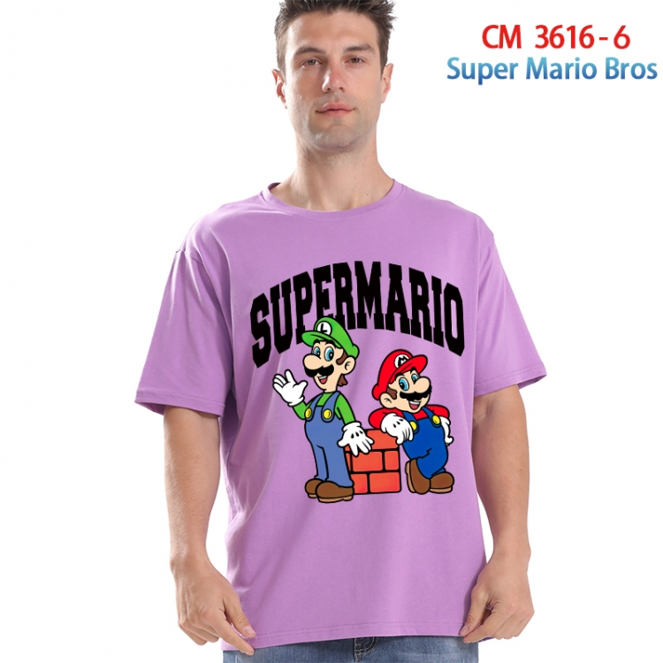 Super Mario Printed short-sleeved cotton T-shirt from S to 4XL  3616-6