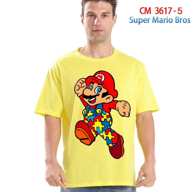 Super Mario Printed short-sleeved cotton T-shirt from S to 4XL 3617-5