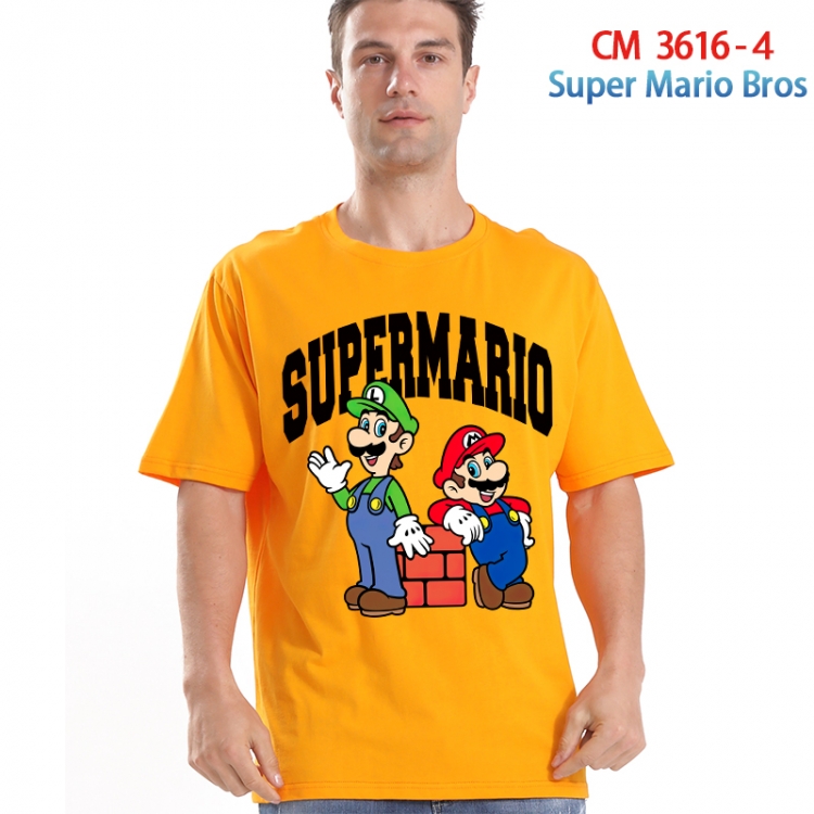 Super Mario Printed short-sleeved cotton T-shirt from S to 4XL  3616-4