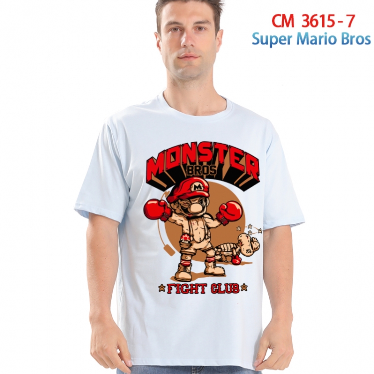 Super Mario Printed short-sleeved cotton T-shirt from S to 4XL 3615-7