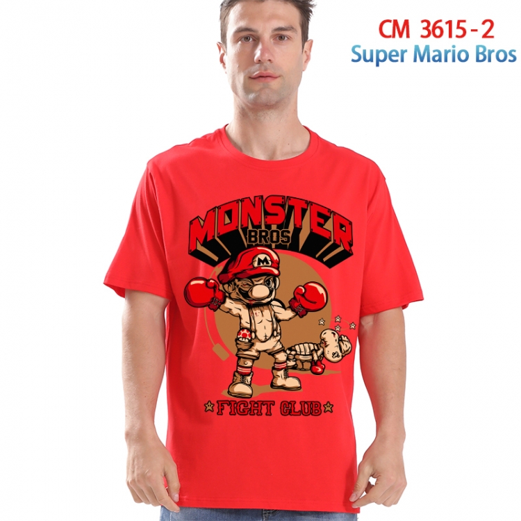 Super Mario Printed short-sleeved cotton T-shirt from S to 4XL 3615-2