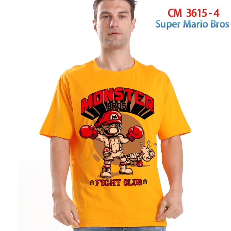 Super Mario Printed short-sleeved cotton T-shirt from S to 4XL 3615-4