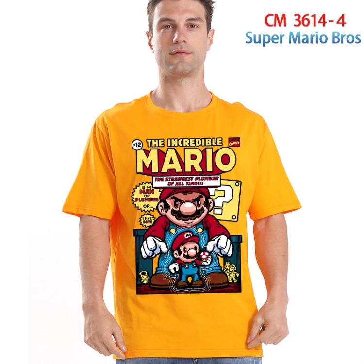 Super Mario Printed short-sleeved cotton T-shirt from S to 4XL 3614-4
