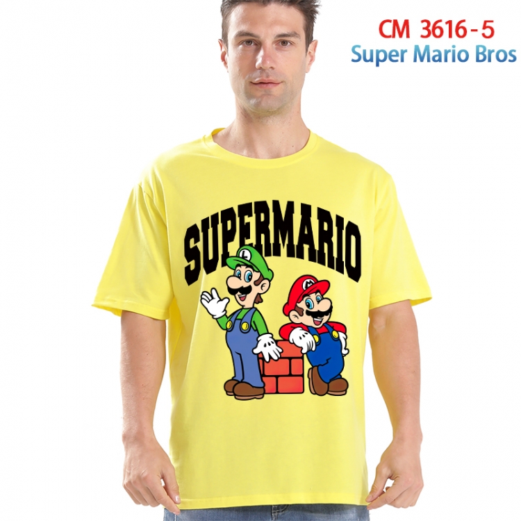 Super Mario Printed short-sleeved cotton T-shirt from S to 4XL 3616-5