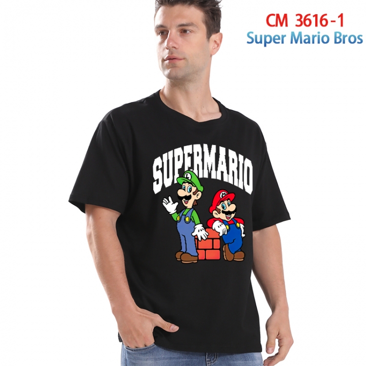 Super Mario Printed short-sleeved cotton T-shirt from S to 4XL 3616-1
