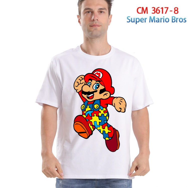 Super Mario Printed short-sleeved cotton T-shirt from S to 4XL 3617-8