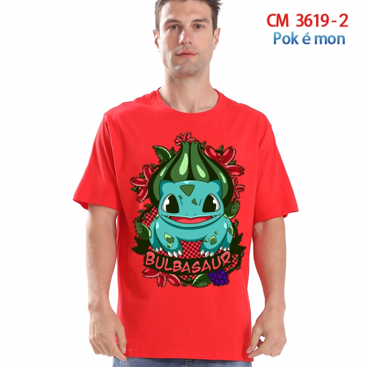 Pokemon Printed short-sleeved cotton T-shirt from S to 4XL 3619-2