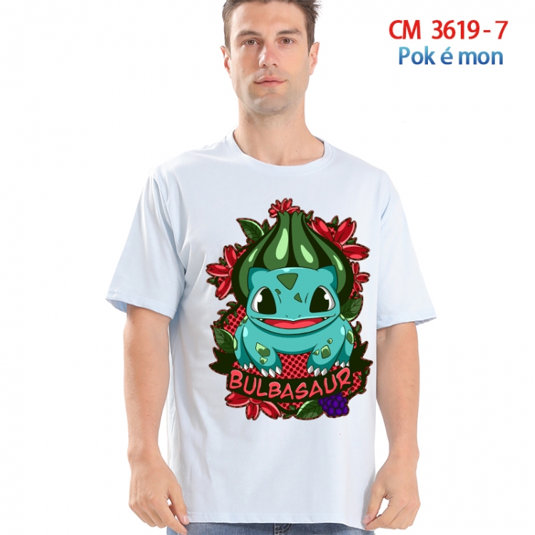 Pokemon Printed short-sleeved cotton T-shirt from S to 4XL  3619-7