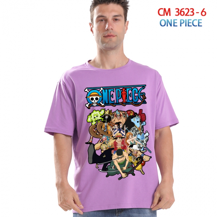 One Piece Printed short-sleeved cotton T-shirt from S to 4XL  3623-6