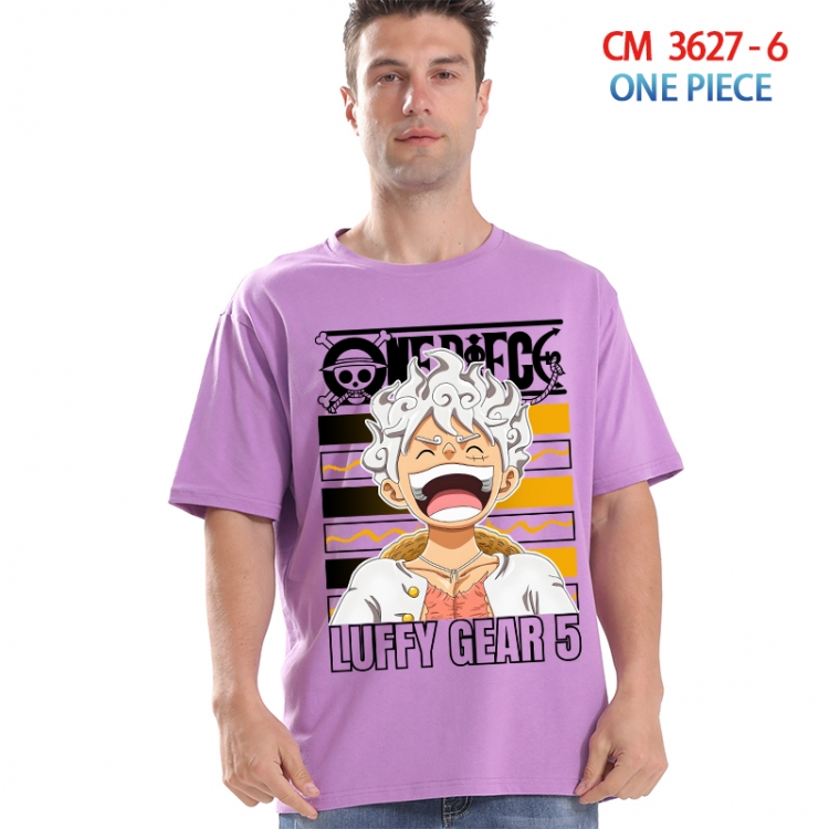 One Piece Printed short-sleeved cotton T-shirt from S to 4XL  3627-6
