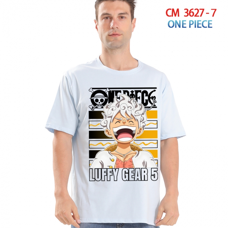 One Piece Printed short-sleeved cotton T-shirt from S to 4XL  3627-7