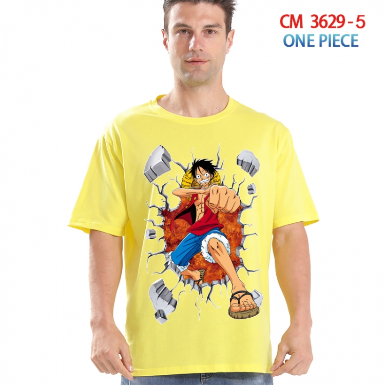 One Piece Printed short-sleeved cotton T-shirt from S to 4XL 3629-5