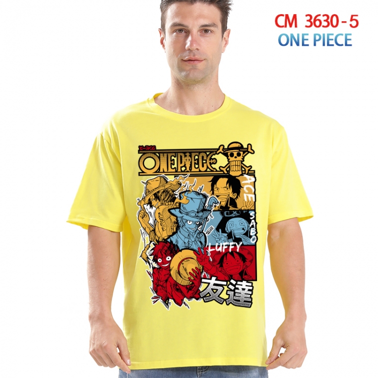 One Piece Printed short-sleeved cotton T-shirt from S to 4XL  3630-5
