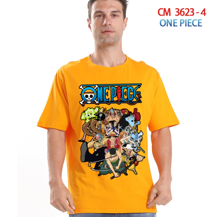 One Piece Printed short-sleeved cotton T-shirt from S to 4XL 3623-4