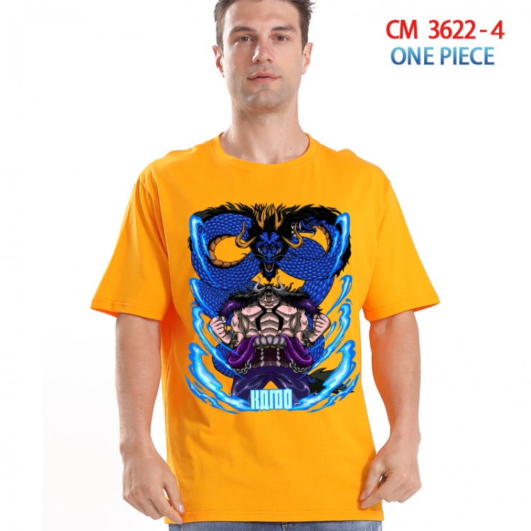 One Piece Printed short-sleeved cotton T-shirt from S to 4XL 3622-4