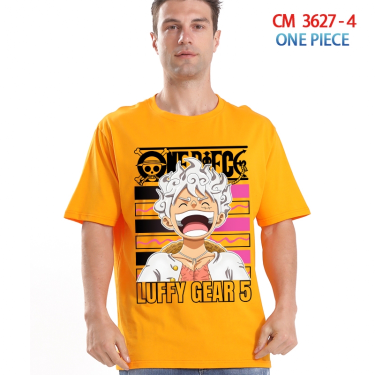 One Piece Printed short-sleeved cotton T-shirt from S to 4XL  3627-4