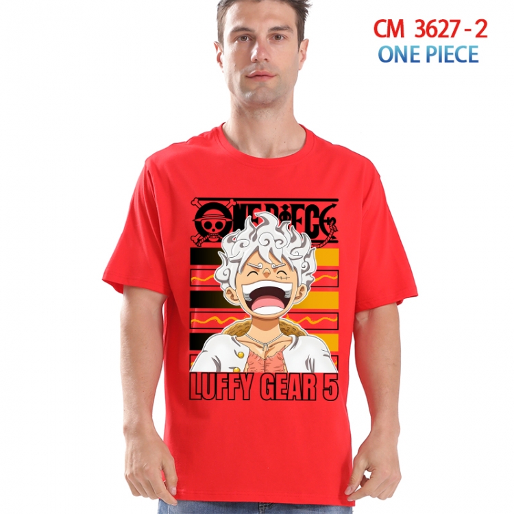 One Piece Printed short-sleeved cotton T-shirt from S to 4XL  3627-2