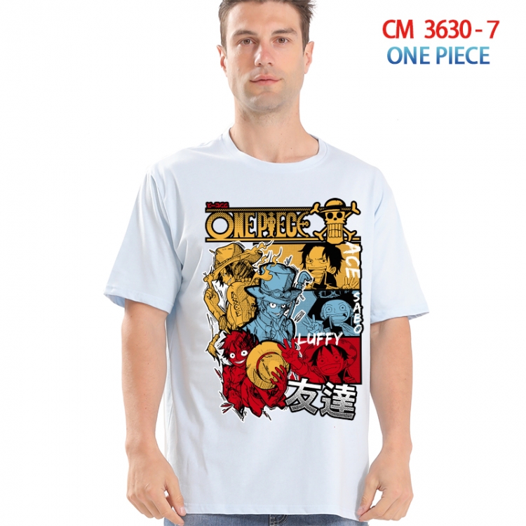 One Piece Printed short-sleeved cotton T-shirt from S to 4XL   3630-7