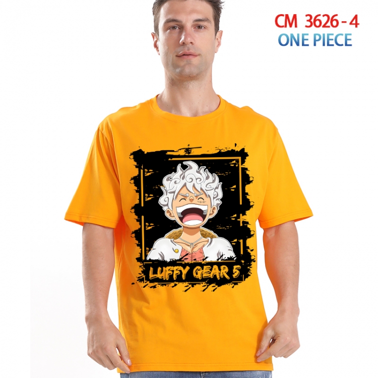One Piece Printed short-sleeved cotton T-shirt from S to 4XL  3626-4