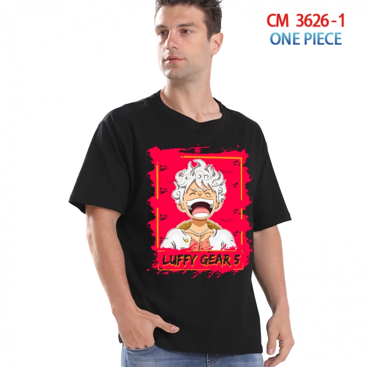 One Piece Printed short-sleeved cotton T-shirt from S to 4XL  3626-1