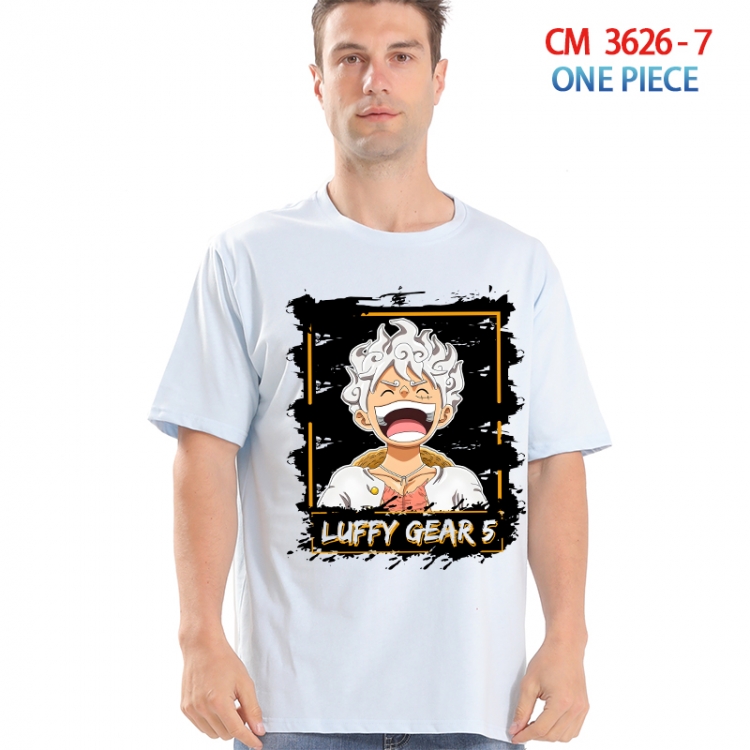 One Piece Printed short-sleeved cotton T-shirt from S to 4XL  3626-7