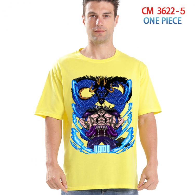 One Piece Printed short-sleeved cotton T-shirt from S to 4XL  3622-5