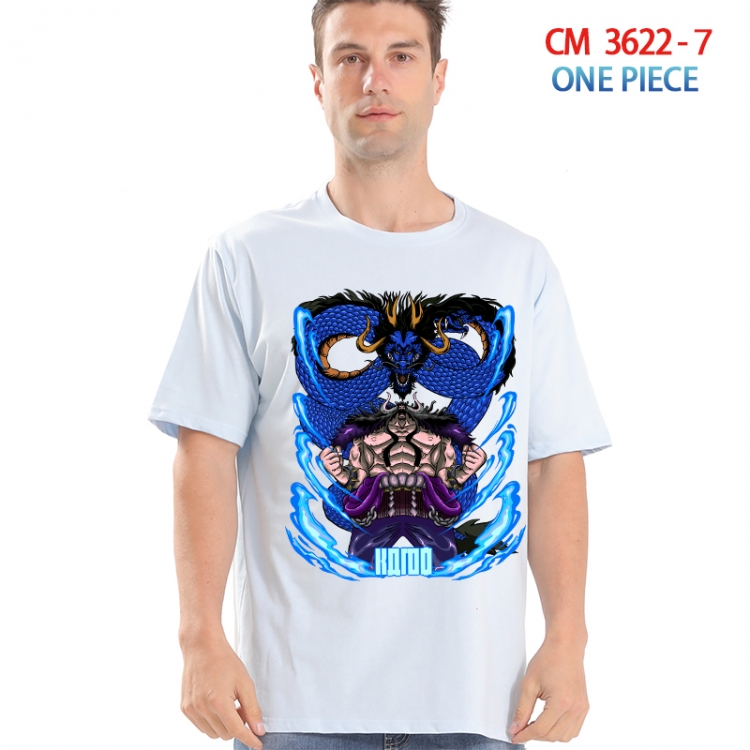 One Piece Printed short-sleeved cotton T-shirt from S to 4XL  3622-7