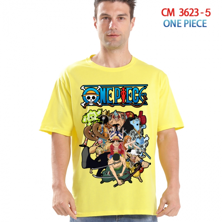 One Piece Printed short-sleeved cotton T-shirt from S to 4XL  3623-5