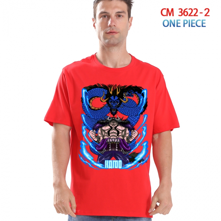 One Piece Printed short-sleeved cotton T-shirt from S to 4XL  3622-2