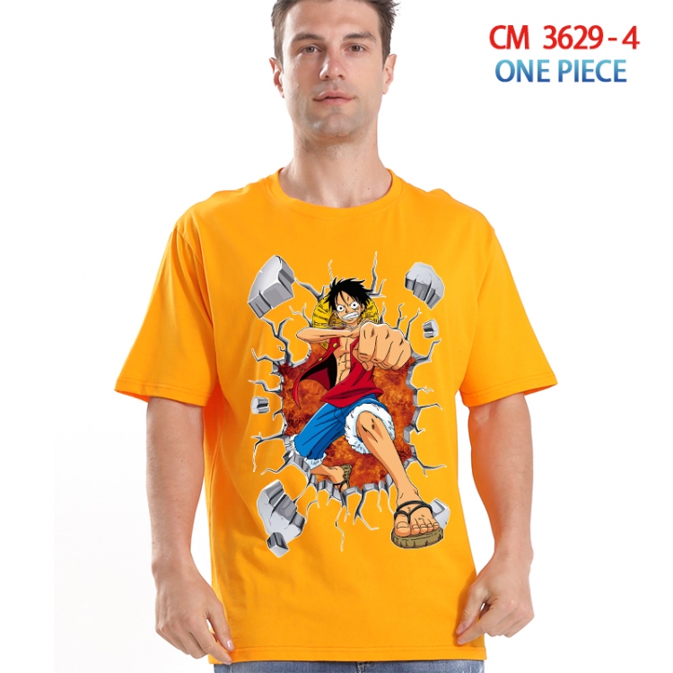 One Piece Printed short-sleeved cotton T-shirt from S to 4XL  3629-4
